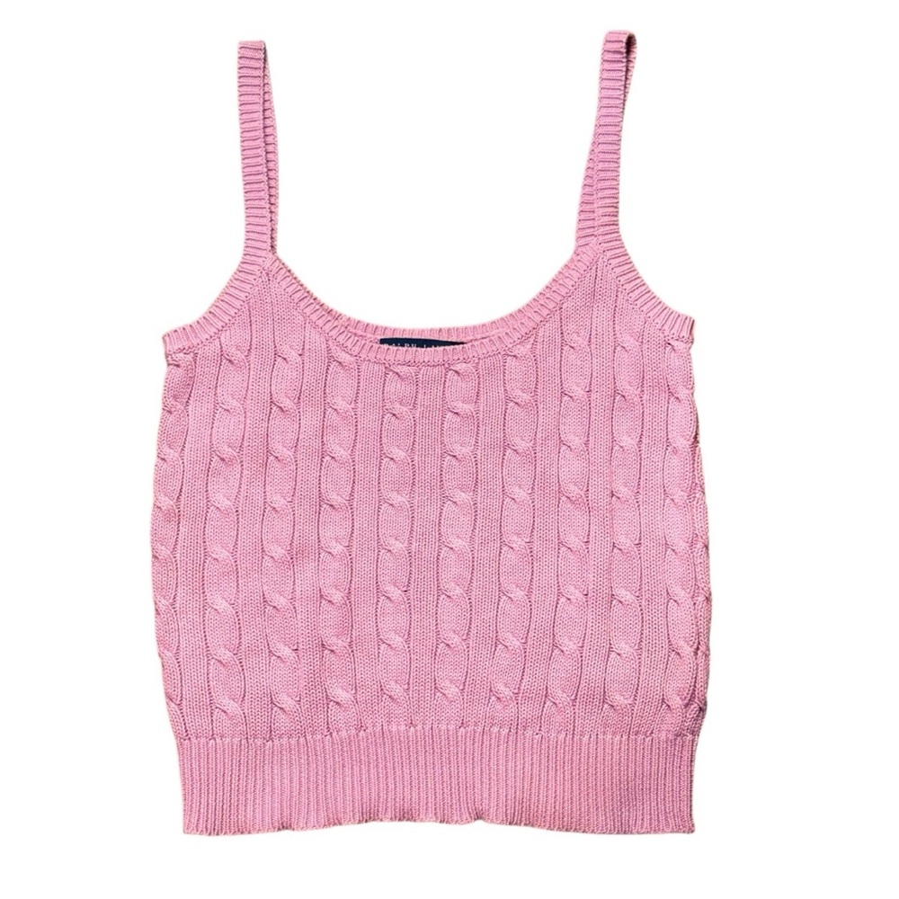 Ralph Lauren Pink Cable Knit Tank Top